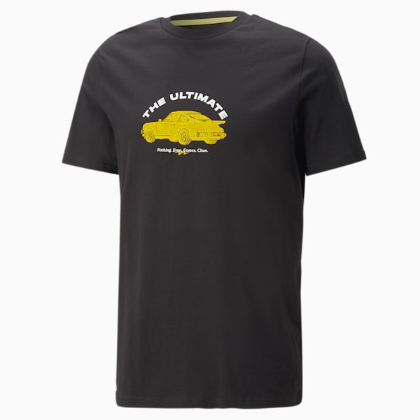 Porsche Legacy Graphic Men's Regular Fit T-Shirt, PUMA Black, extralarge-IND
