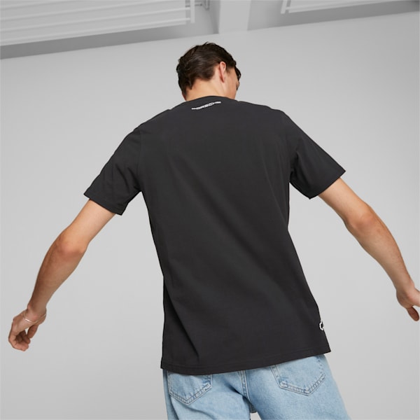 Porsche Legacy Graphic Men's Regular Fit T-Shirt, PUMA Black, extralarge-IND