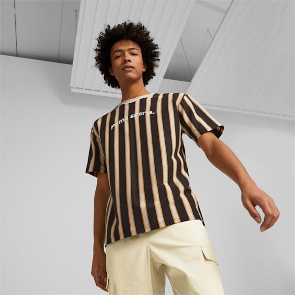 TEAM Striped Men's Relaxed Fit T-Shirt, PUMA Black, extralarge-IND