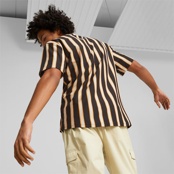 TEAM Striped Men's Relaxed Fit T-Shirt, PUMA Black, extralarge-IND