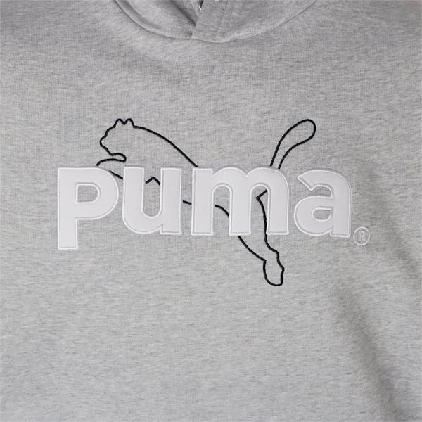 メンズ PUMA TEAM グラフィック フーディー, Light Gray Heather