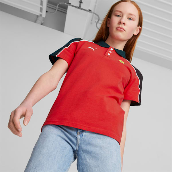 Ferrari Race Youth Regular Fit Polo, Rosso Corsa, extralarge-IND