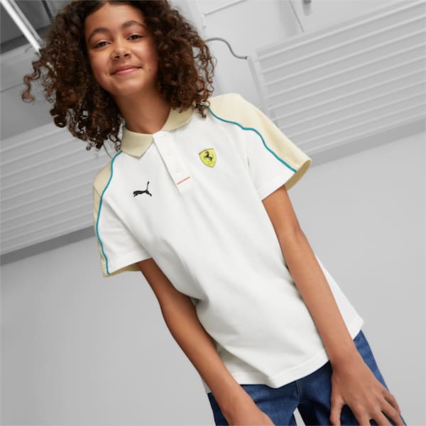 Ferrari Race Youth Regular Fit Polo, PUMA White, extralarge-IND