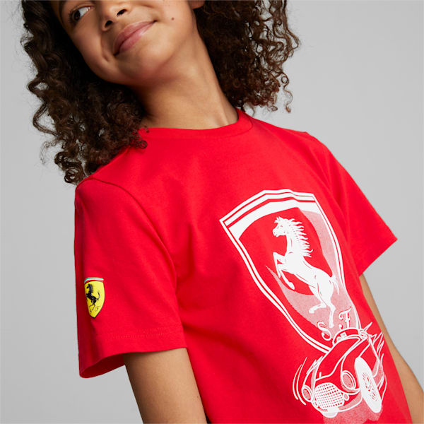 Ferrari Race Tonal Youth Regular Fit T-Shirt, Rosso Corsa, extralarge-IDN