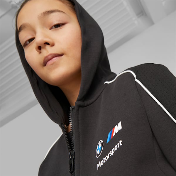BMW M Motorsport Hooded Sweat Jacket Youth, PUMA Black, extralarge-GBR