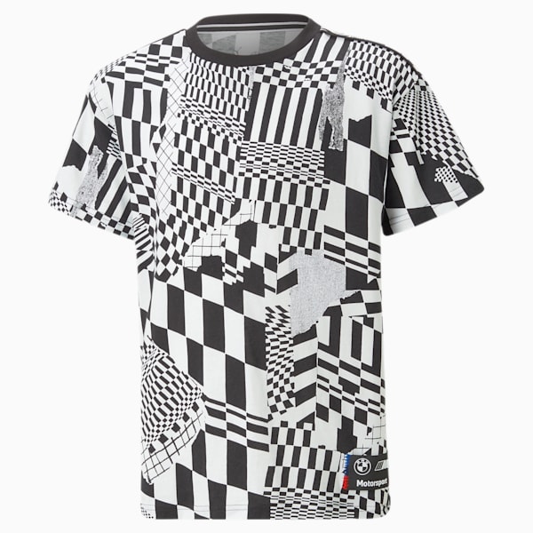 BMW M Motorsport All Over Print Youth T-Shirt, PUMA White-AOP, extralarge-IND