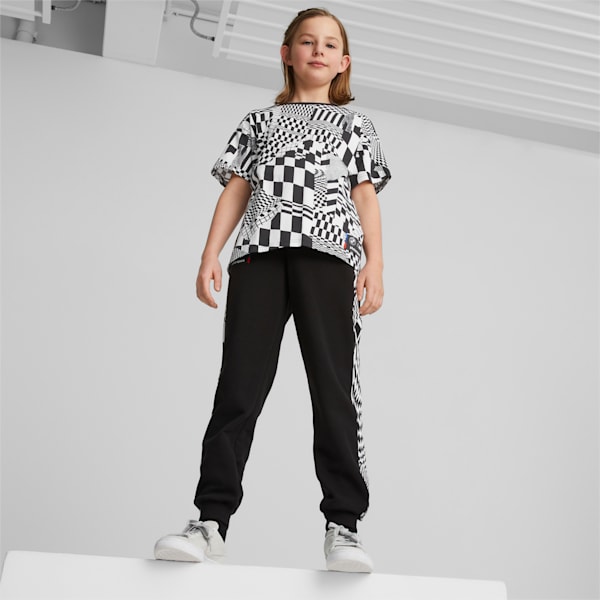 BMW M Motorsport Big Kids' Tee, PUMA White-AOP, extralarge