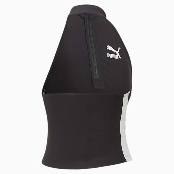 T7 Half-Zip Mock Neck Women's Slim Fit Slim Fit Top, PUMA Black, extralarge-IND