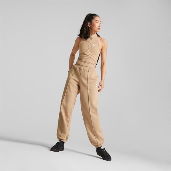 T7 Half-Zip Mock Neck Tee Women, Dusty Tan