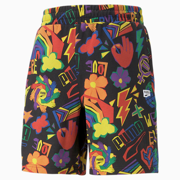 Downtown Pride We Are Everywhere Printed Shorts, PUMA Black-AOP, extralarge