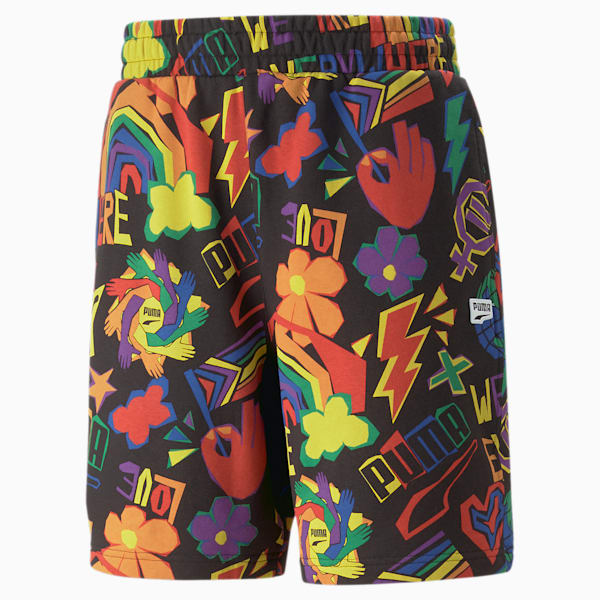 Downtown Pride We Are Everywhere Printed Shorts, PUMA Black-AOP, extralarge