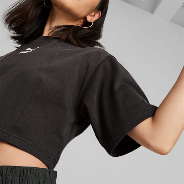 DARE TO Women's Relaxed Fit Crop Top, PUMA Black, extralarge-IND