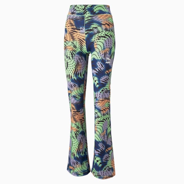 DARE TO Flared Women's Pants, PUMA Black-AOP, extralarge-IND