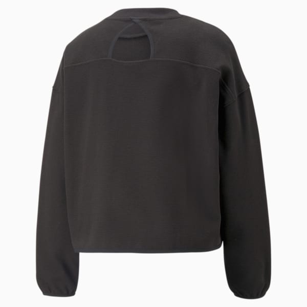 Infuse Mock Neck Women's Oversized Sweatshirt, PUMA Black, extralarge-AUS