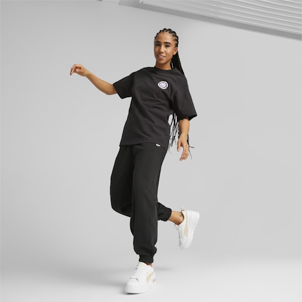 Downtown Women's Relaxed Graphic Tee, PUMA Black, extralarge