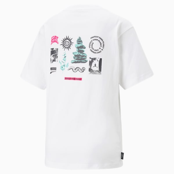 Playera gráfica holgada Downtown para mujer, PUMA White, extralarge