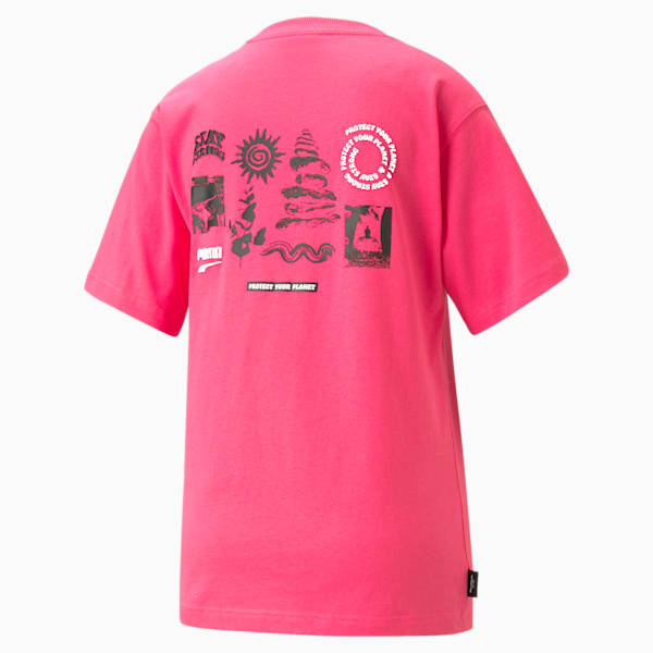 T-shirt graphique décontracté Downtown, femme, Rose fluo, très grand