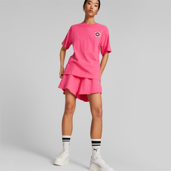 Downtown Relaxed Graphic Tee Women, Glowing Pink, extralarge