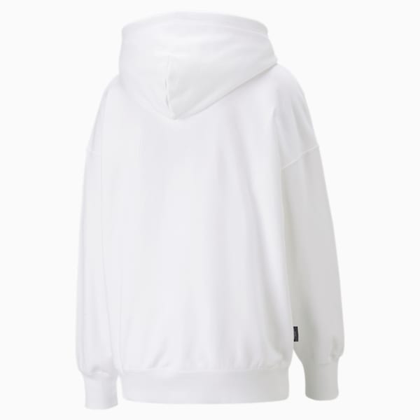 Sudadera gráfica con  gorra Downtown para mujer, PUMA White, extralarge