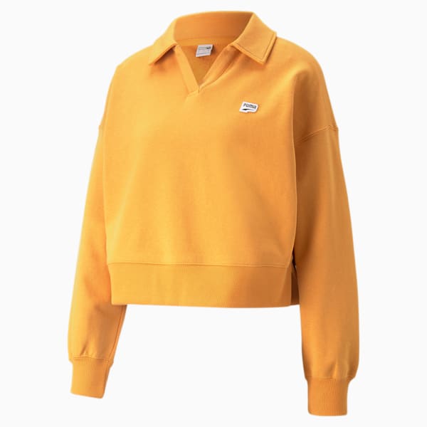Sudadera oversize con cuello camisero para mujer Downtown, Desert Clay, extralarge