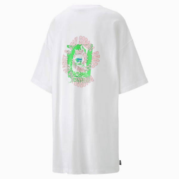 Vestido estilo camiseta estampada Downtown para mujer, PUMA White, extralarge