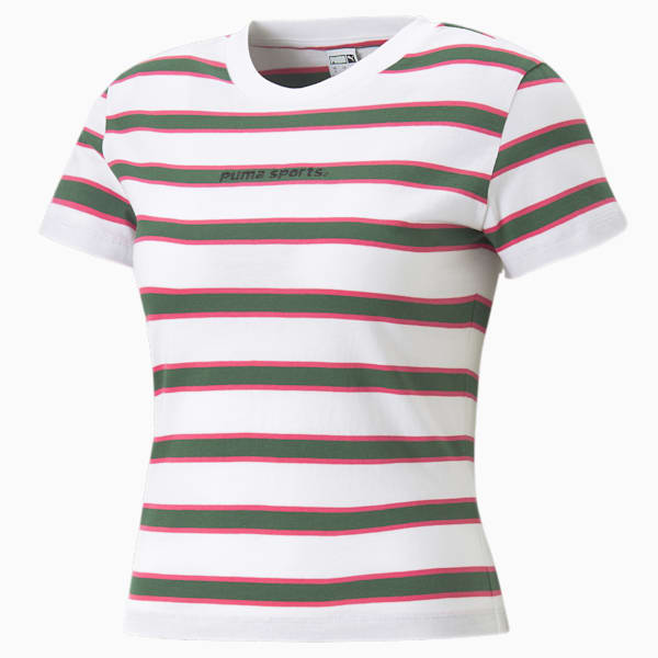 PUMA TEAM Women's Slim Fit T-Shirt, PUMA White-Yarn dye, extralarge-IDN