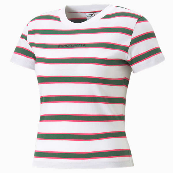 PUMA TEAM Women's Slim Fit T-Shirt, PUMA White-Yarn dye, extralarge-IND