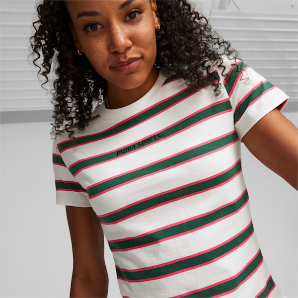 PUMA TEAM Women's Slim Fit T-Shirt, PUMA White-Yarn dye, extralarge-IND