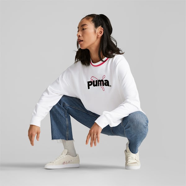 ウィメンズ PUMA TEAM モックネック スウェットシャツ, PUMA White, extralarge-JPN