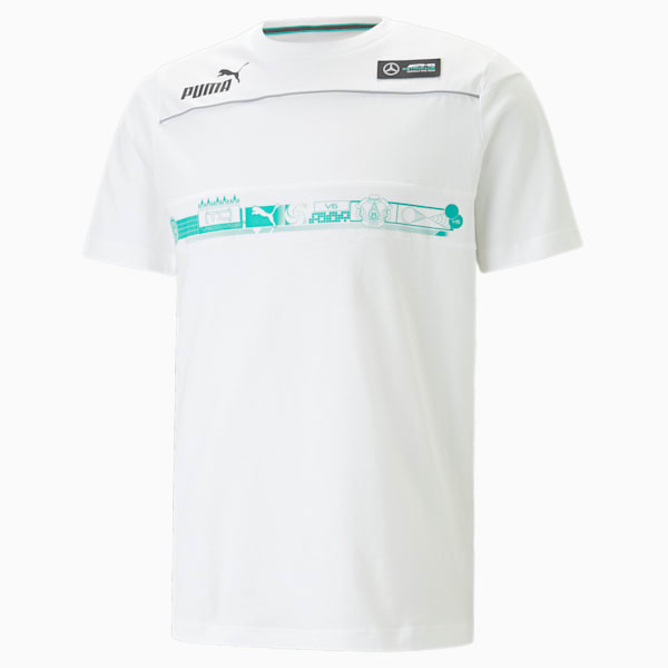Mercedes AMG Petronas F1 SDS Men's Regular Fit T-Shirt, PUMA White, extralarge-IND