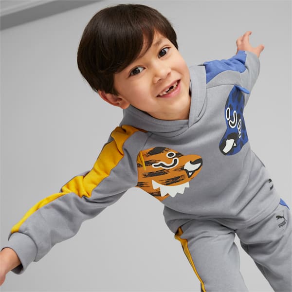 Sudadera con capucha PUMA Mates T7 para niños pequeños, Gray Tile