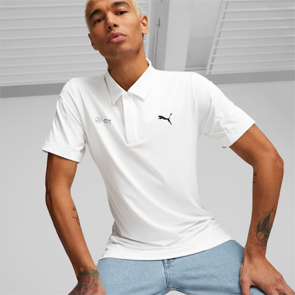 Mercedes AMG Petronas Cloudspun Men's Regular Fit Polo, PUMA White, extralarge-IND