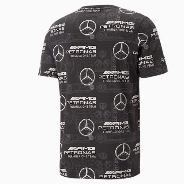 Mercedes AMG Petronas F1 All Over Print Men's Regular Fit T-Shirt, PUMA Black, extralarge-IND