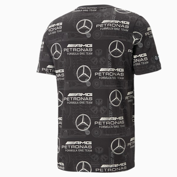 Mercedes AMG Petronas F1 All Over Print Men's T-Shirt, PUMA Black