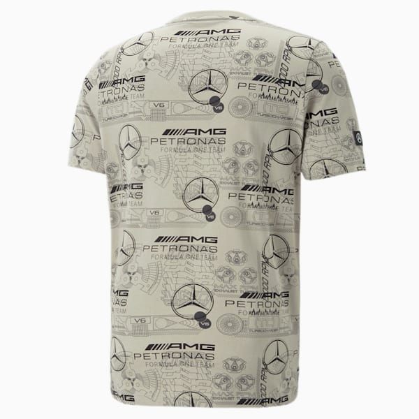 Mercedes AMG Petronas F1 All Over Print Men's Regular Fit T-Shirt, Birch Tree, extralarge-IND