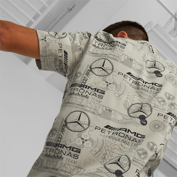 Mercedes AMG Petronas F1 All Over Print Men's Regular Fit T-Shirt, Birch Tree, extralarge-IND