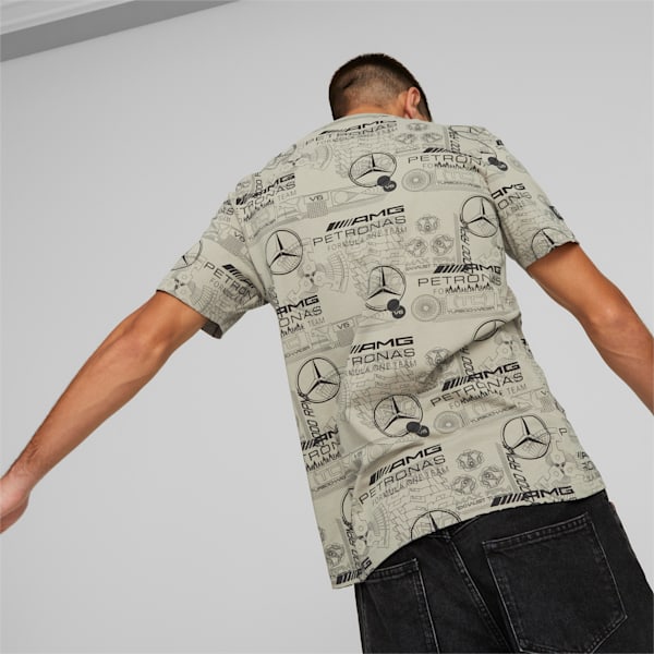 Mercedes AMG Petronas F1 All Over Print Men's T-Shirt, Birch Tree