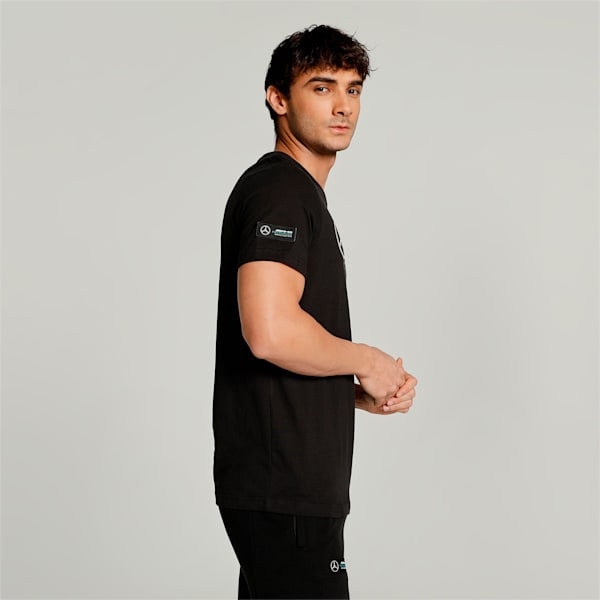Mercedes AMG Petronas F1 Logo Men's Regular Fit T-Shirt, PUMA Black, extralarge-IND