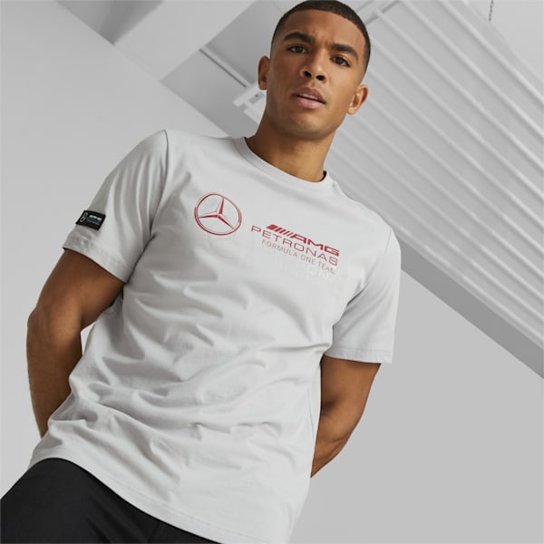 Mercedes AMG Petronas F1 Logo Men's Regular Fit T-Shirt, Mercedes Team Silver, extralarge-AUS