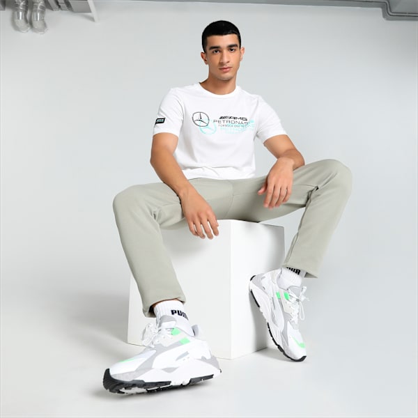 Mercedes AMG Petronas F1 Logo Men's Regular Fit T-Shirt, PUMA White, extralarge-IND