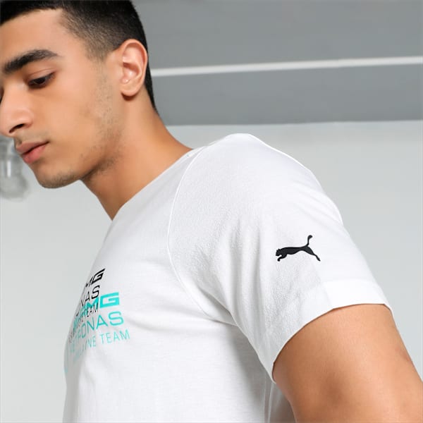 Mercedes AMG Petronas F1 Logo Men's Regular Fit T-Shirt, PUMA White, extralarge-IND