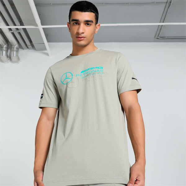 Mercedes AMG Petronas F1 Logo Men's Regular Fit T-Shirt, Birch Tree, extralarge-IND