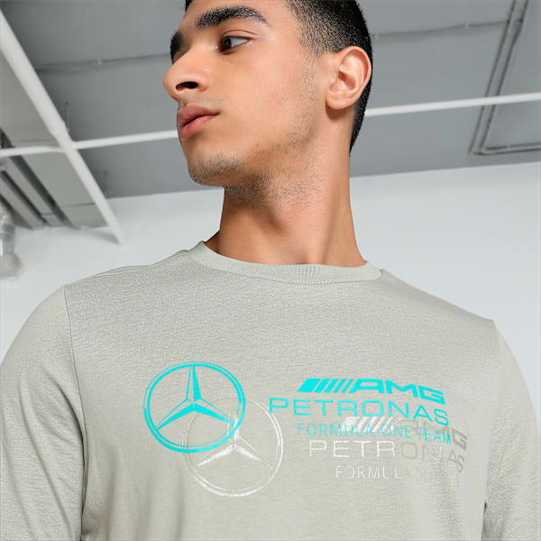 Mercedes AMG Petronas F1 Logo Men's Regular Fit T-Shirt, Birch Tree, extralarge-IND