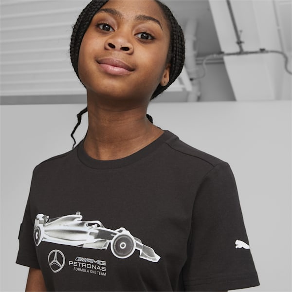 Mercedes AMG Petronas F1 Car Graphic Youth Regular Fit T-Shirt, PUMA Black, extralarge-IND