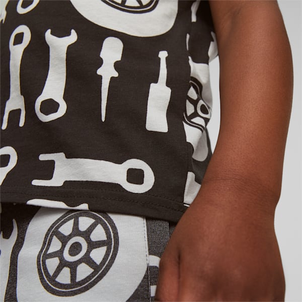 Mercedes AMG Petronas F1 All Over Print Kids' Regular Fit T-Shirt, PUMA Black, extralarge-IND