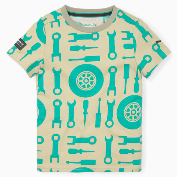 Mercedes AMG Petronas F1 All Over Print Kids' Regular Fit T-Shirt, Birch Tree, extralarge-IND