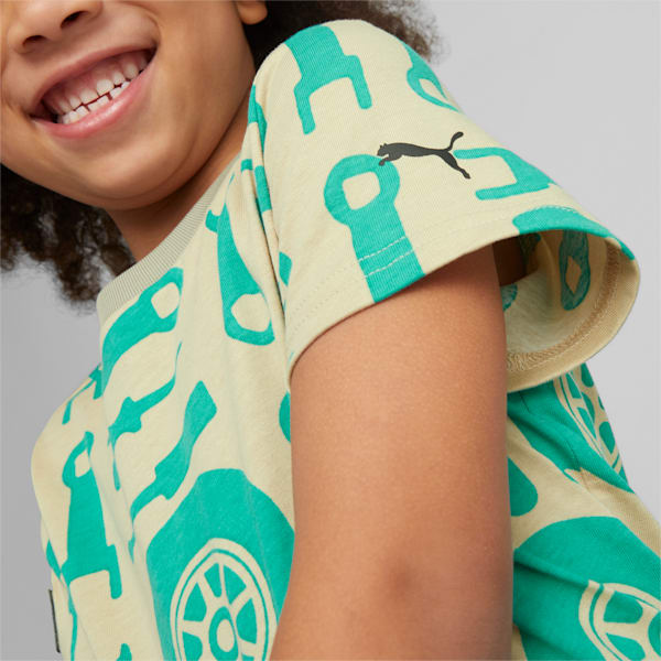 Mercedes AMG Petronas F1 All Over Print Kids' Regular Fit T-Shirt, Birch Tree, extralarge-IND