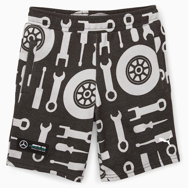 Mercedes AMG Petronas F1 All Over Print Kids' Shorts, PUMA Black