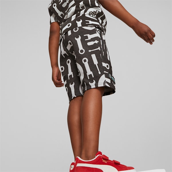Mercedes AMG Petronas F1 All Over Print Kids' Shorts, PUMA Black