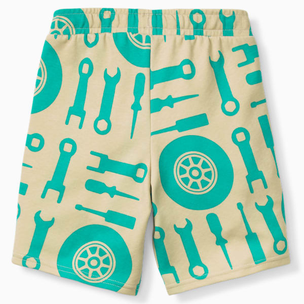 Mercedes AMG Petronas F1 All Over Print Kids' Regular Fit Shorts, Birch Tree, extralarge-IND